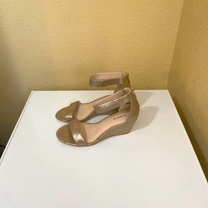 Torrid Gold Metallic Wedge Sandals Size 8